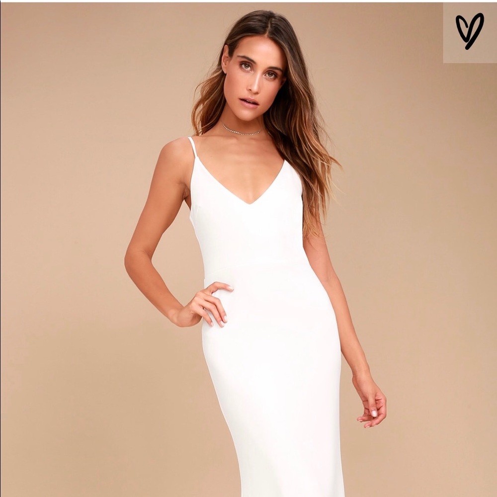 LULUS Infinite Glory WHITE Maxi Dress SZ XS